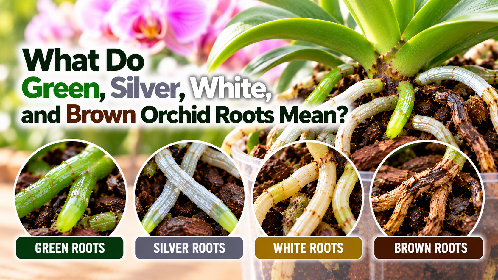 What Do Green, Silver, White, and Brown Orchid Roots Mean?